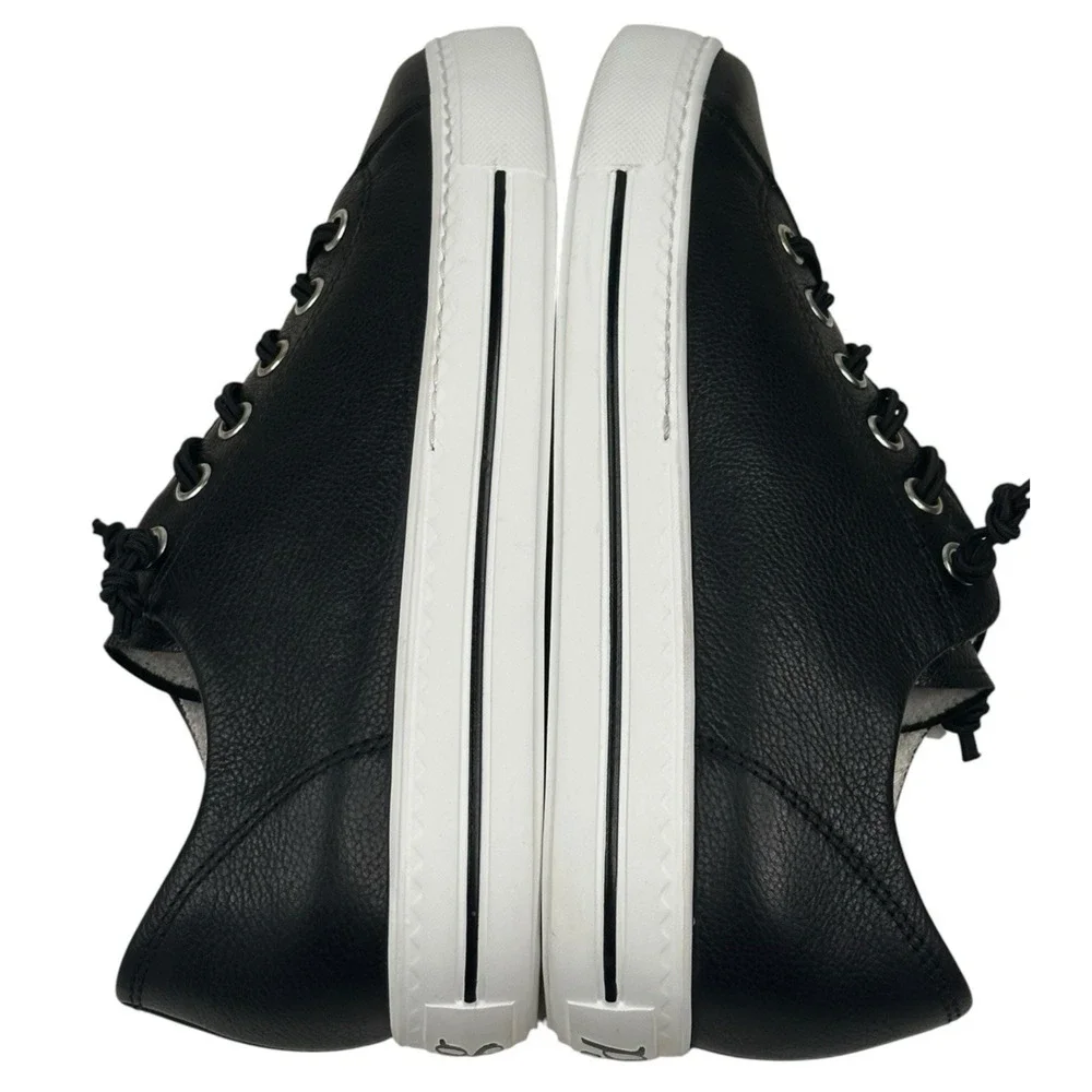 Paul Green Hadley Platform Sneaker Black Leather Womens US 9 UK 6.5 New $378